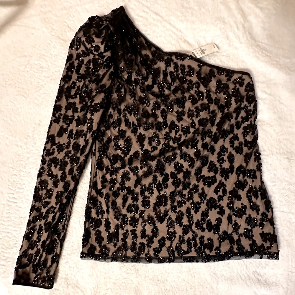 Express One Sleeve Sequin Dress Top *Make an offer*